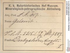 Etiketten zu Galenit (NHMW-MIN-Ak417)